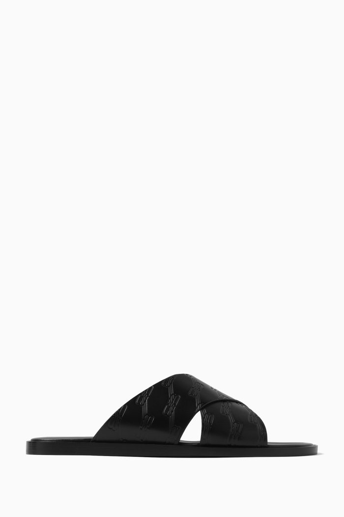 

Cosy Monogram Sandals in Leather, Black