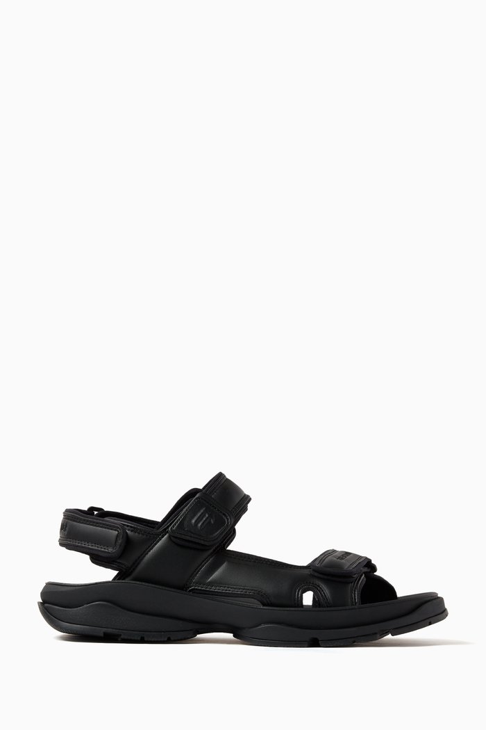 

Tourist Sandals in Faux Leather, Black