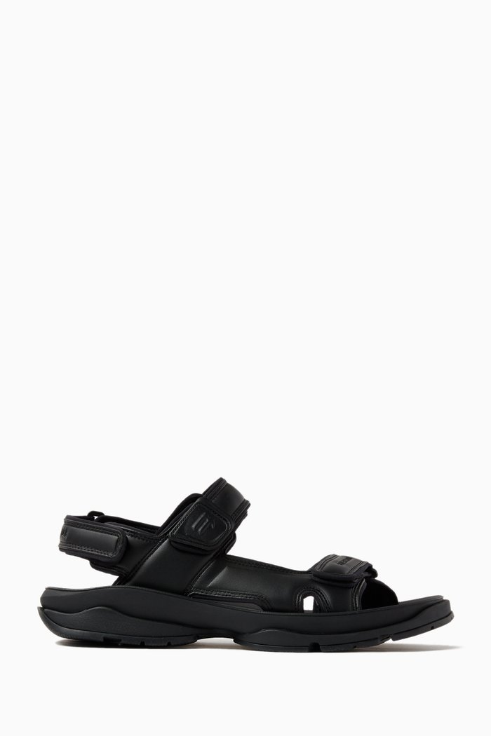 

Tourist Sandals in Faux Leather, Black