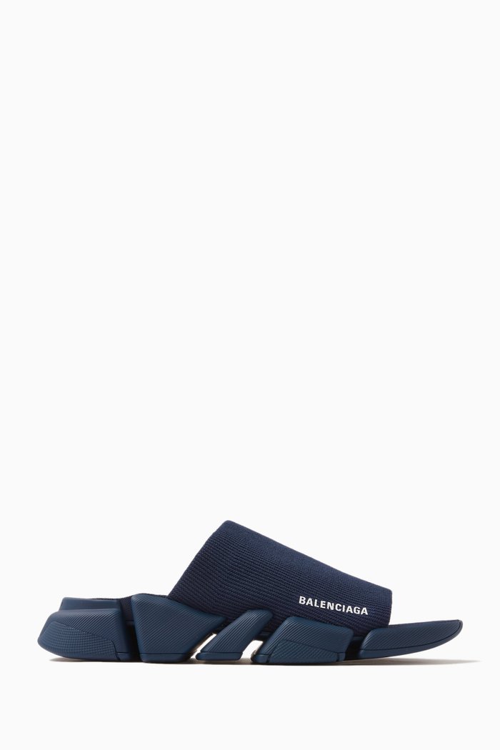 

Speed 2.0 Slides in Recycled Knit, Blue