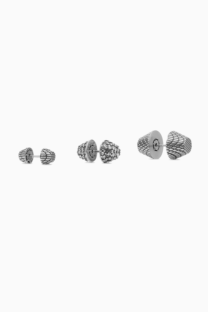 Cagole Earring Set in Metal, Silver