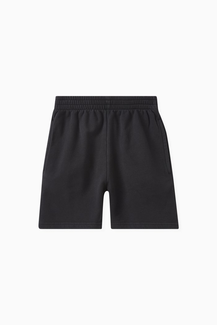 Jogging Shorts in Cotton Fleece, Black