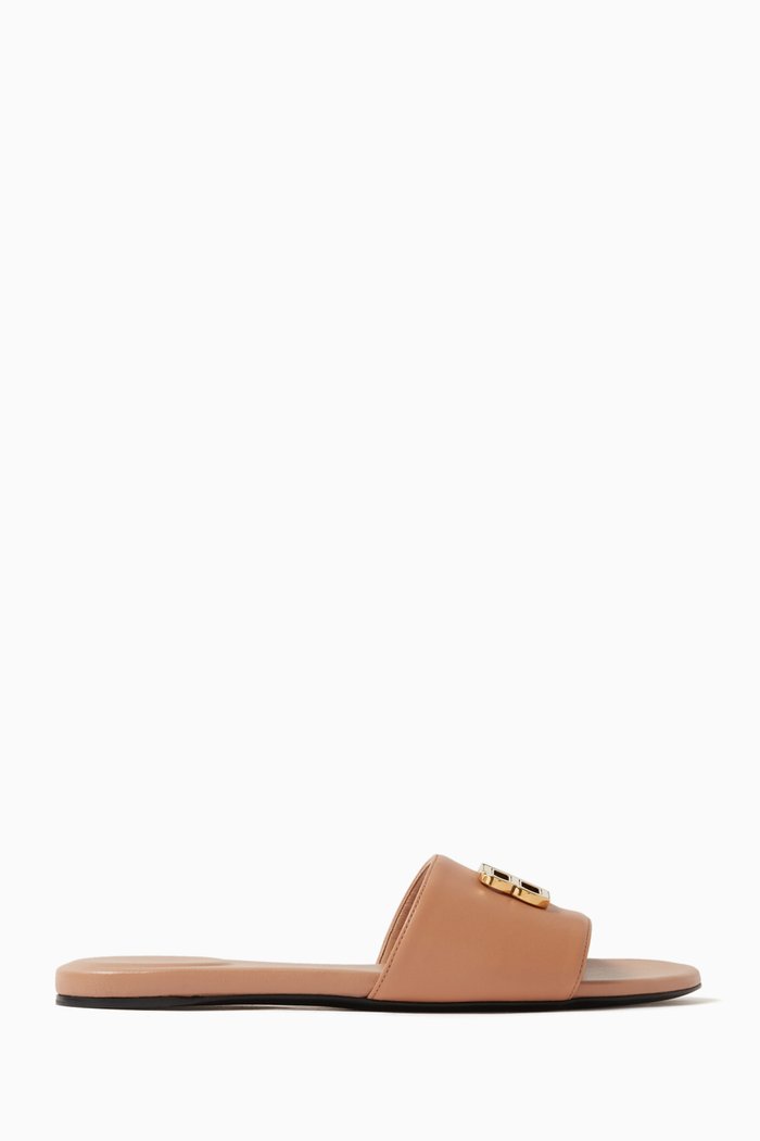 

Groupie BB Flat Sandals in Calfskin Leather, Neutral