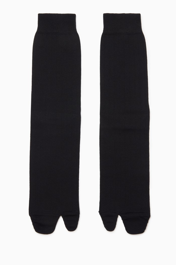 Bootleg Tabi Socks in Wool-blend Knit, Multicolour