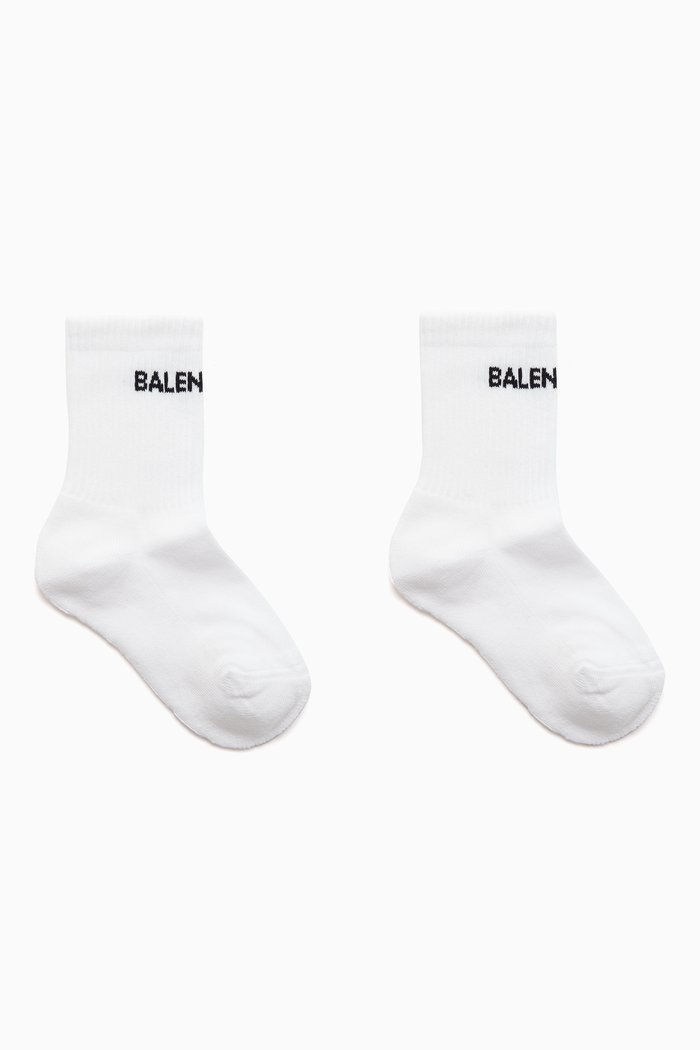 

Balenciaga Tennis Socks in Cotton Blend, White