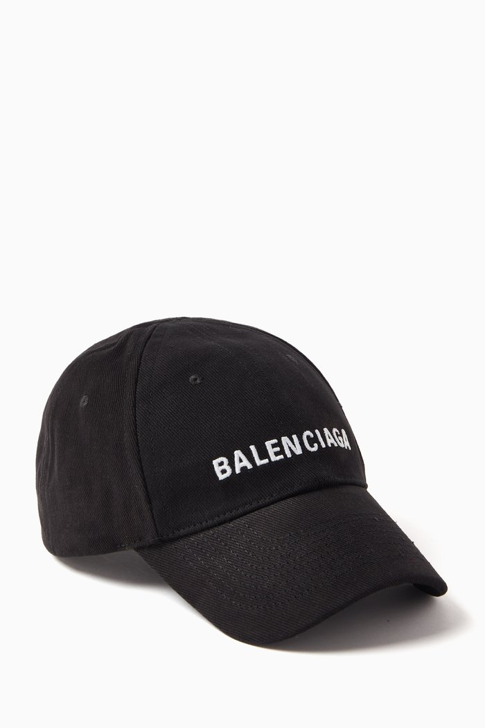 Balenciaga Cap in Cotton Drill, Black