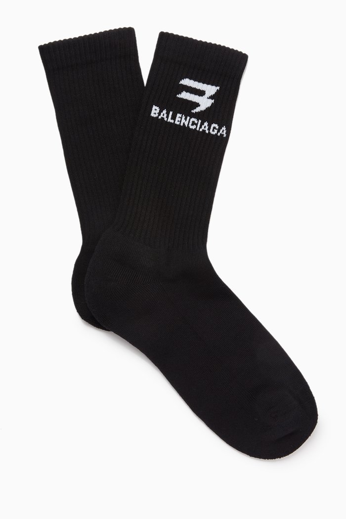

Sporty B Tennis Socks in Cotton Blend, Black