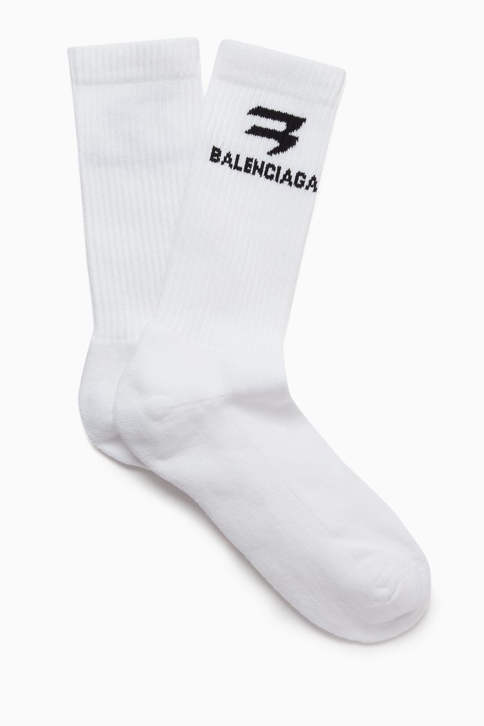 

Sporty B Tennis Socks in Cotton Blend, White