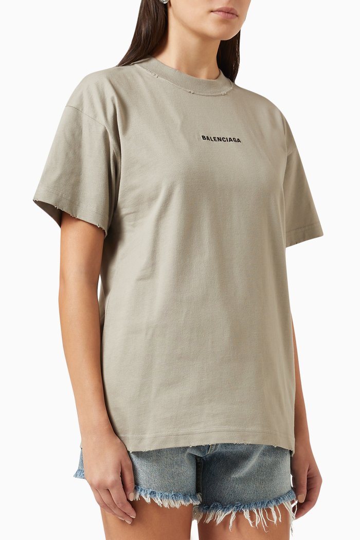 Logo T-shirt in Jersey, Neutral