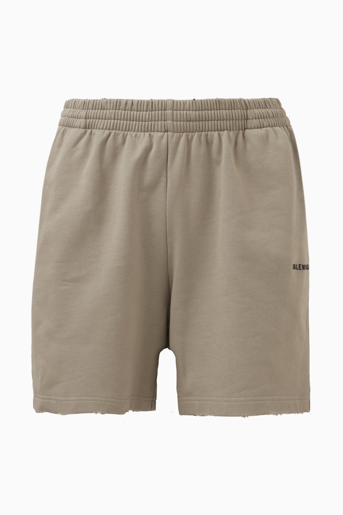 Logo Sweatshorts in Curly Fleece, Neutral