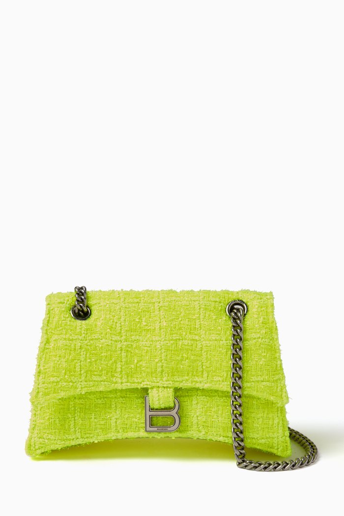

Small Crush Chain Bag in Sparkling Tweed, Yellow