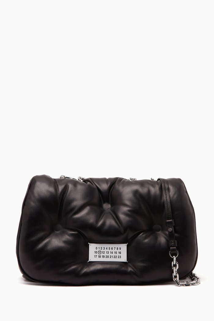 

Glam Slam Flap Shoulder Bag in Quilted Nappa, Black