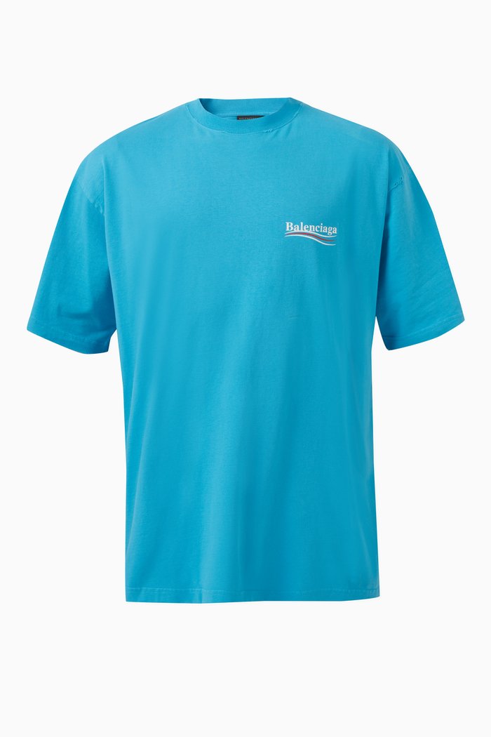 

Political Campaign Large Fit T-shirt in Vintage Jersey, Blue