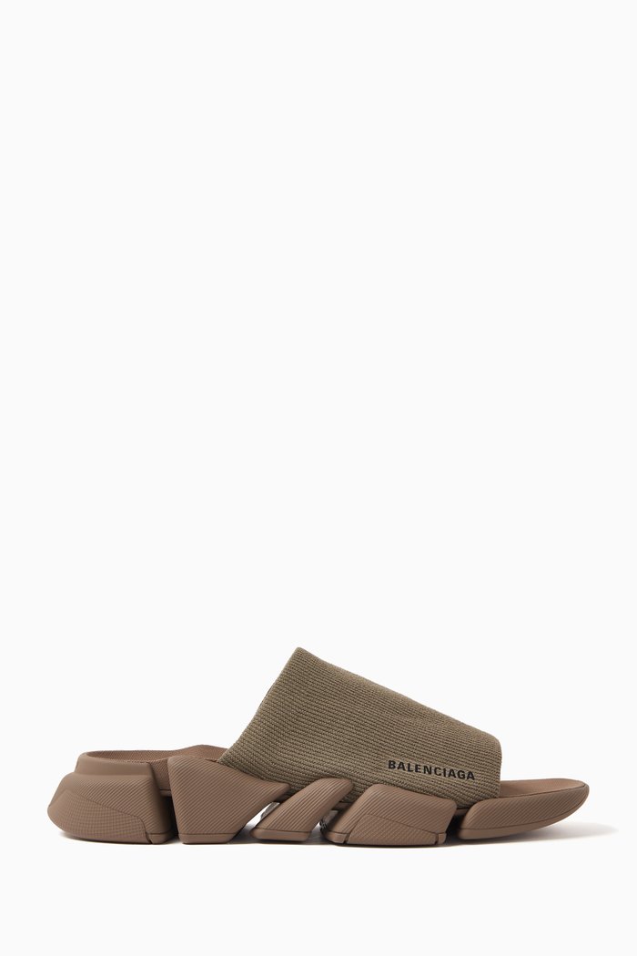 

Speed 2.0 Slides in Recycled Knit, Brown