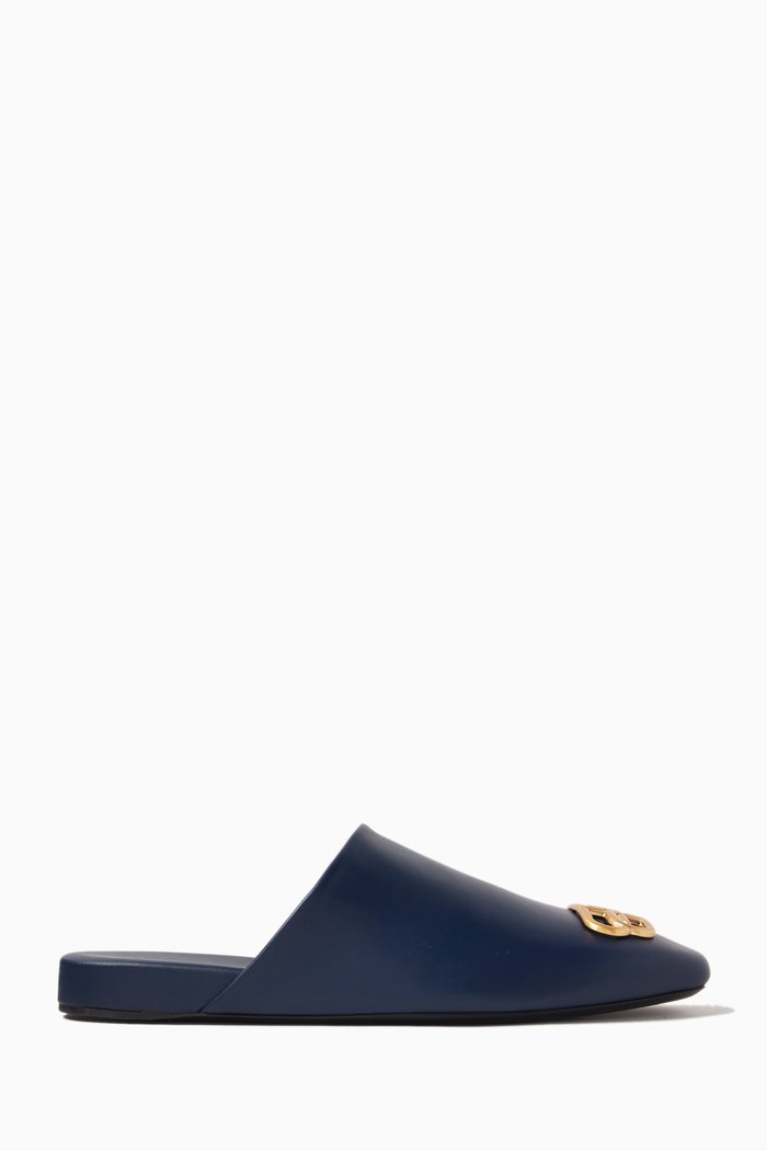 

Cosy BB Mules in Calfskin, Blue
