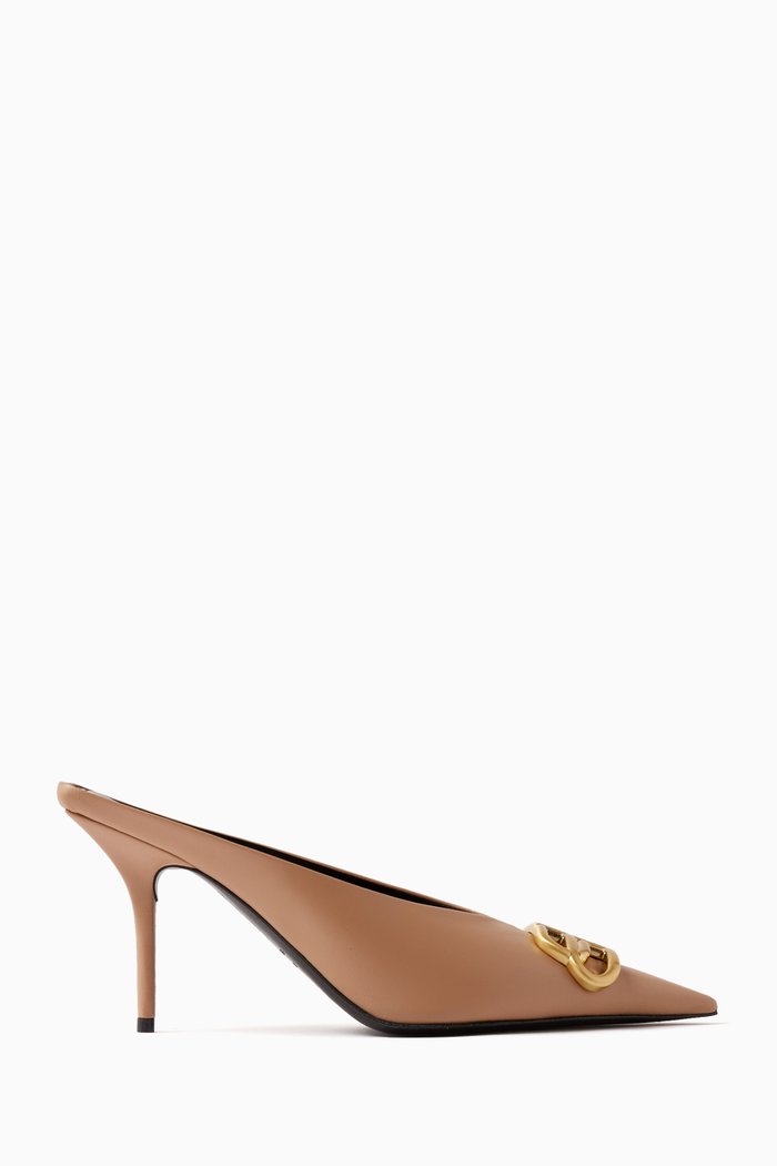

Square Knife BB 80 Mules in Nappa Sheepskin, Neutral