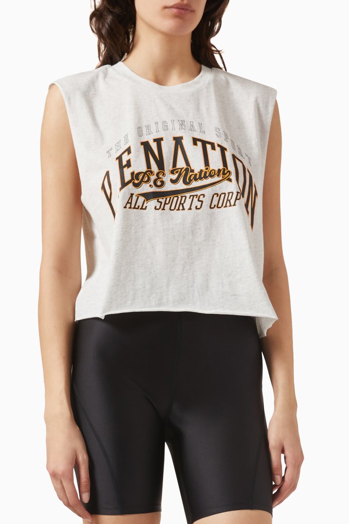 

A-frame Muscle Tank Top in Organic Cotton-jersey, Grey