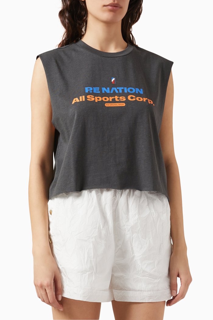 

Capacity Muscle Tank Top in Organic Cotton-blend, Grey