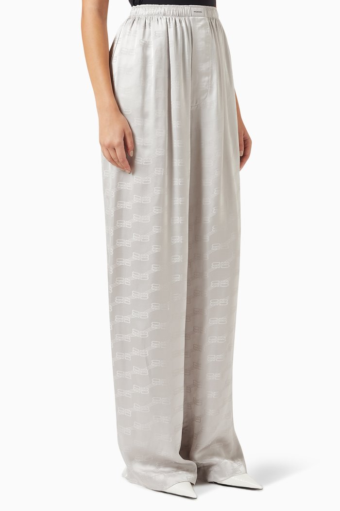 

BB Monogram Pyjama Pants in Jacquard, Grey
