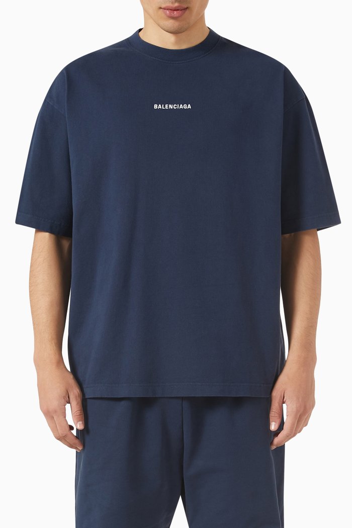 

Medium Fit T-Shirt in Cotton, Blue