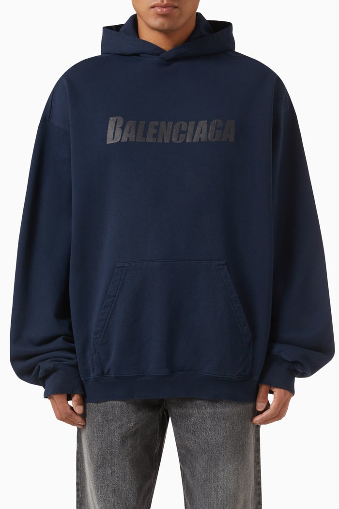 

Destroyed Hoodie in Fleece, Blue
