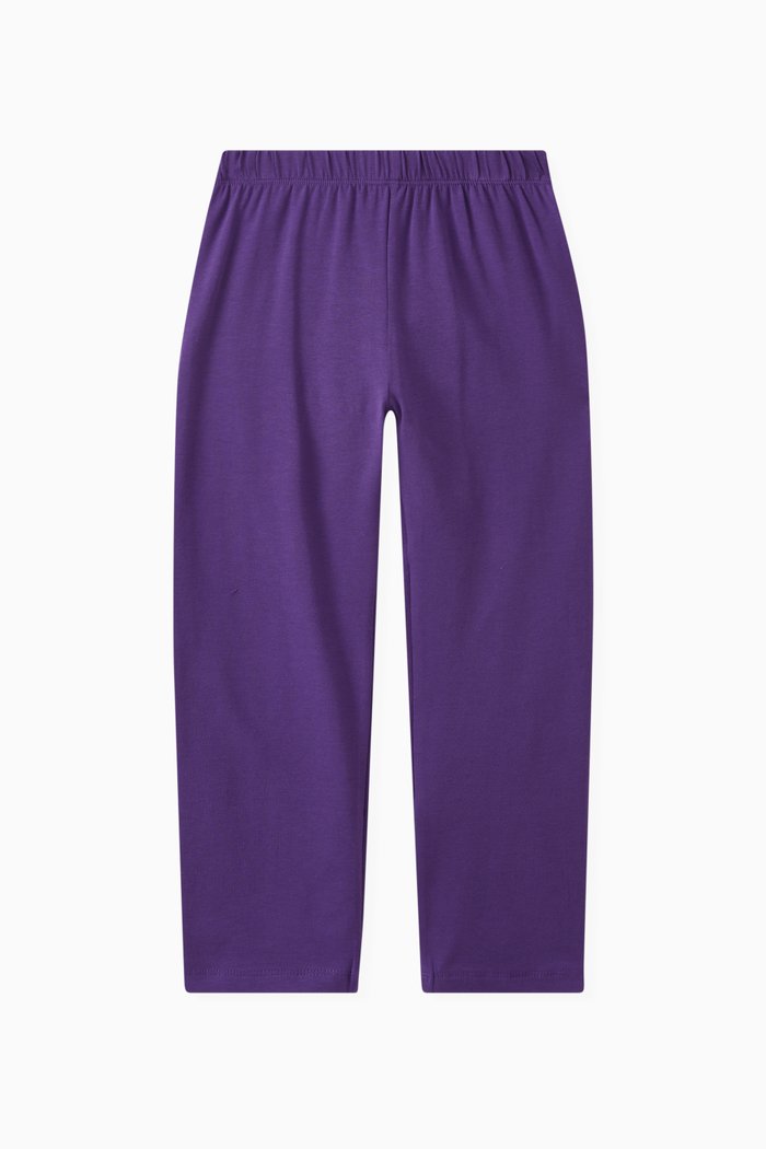 

Elasticated Leggings in Cotton Stretch, Purple