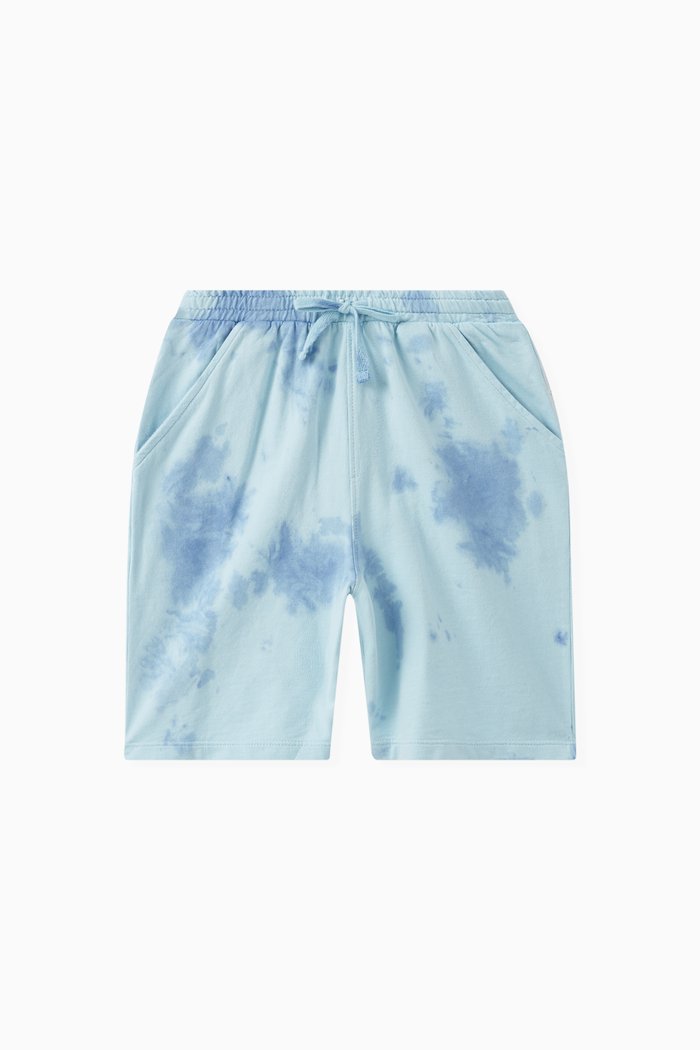 

Tie-dye Drawstring Shorts in Cotton, Multicolour