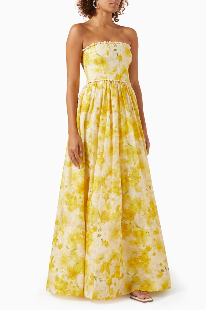

Wonderland Strapless Maxi Dress, Yellow