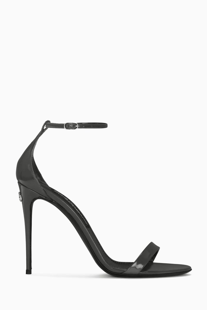 

x KIM Keira 105 Sandals in Polished Calfskin, Grey