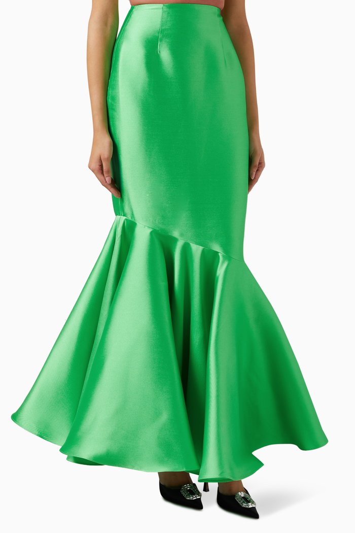 

Felicity Skirt in Satin, Green