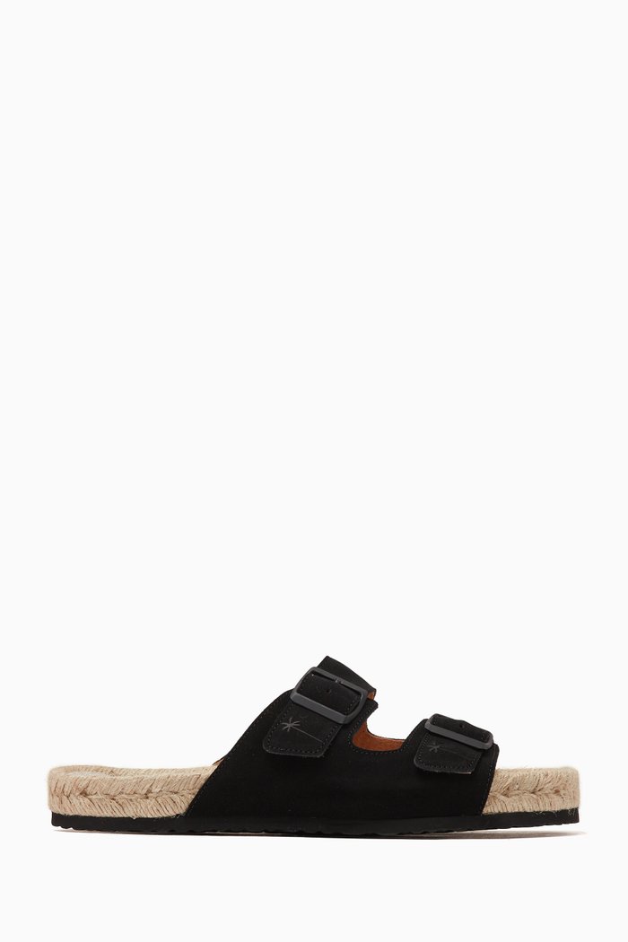 

Nordic Sandals in Leather & Suede, Black