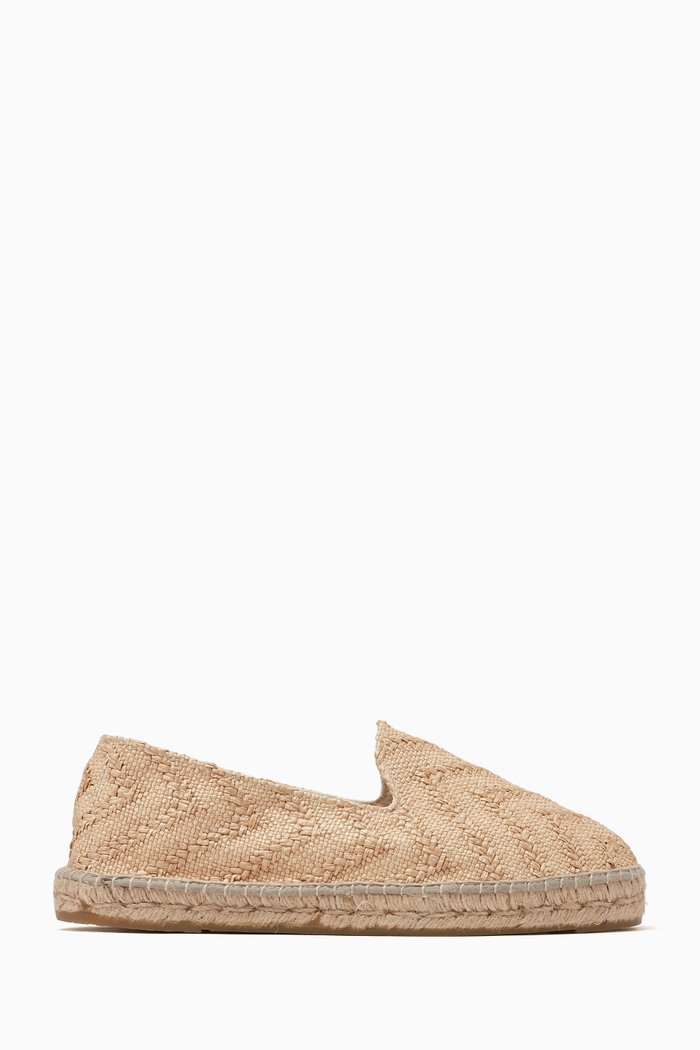 

Braided Espadrilles in Raffia, Neutral