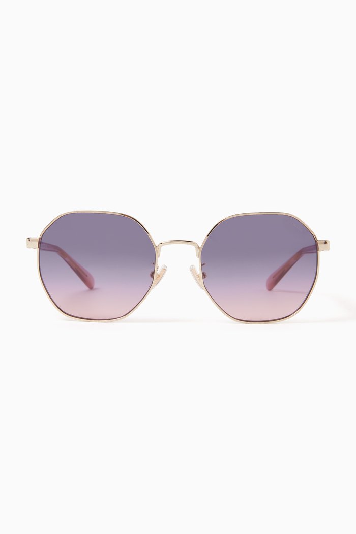 

Round Sunglasses in Metal, Gold
