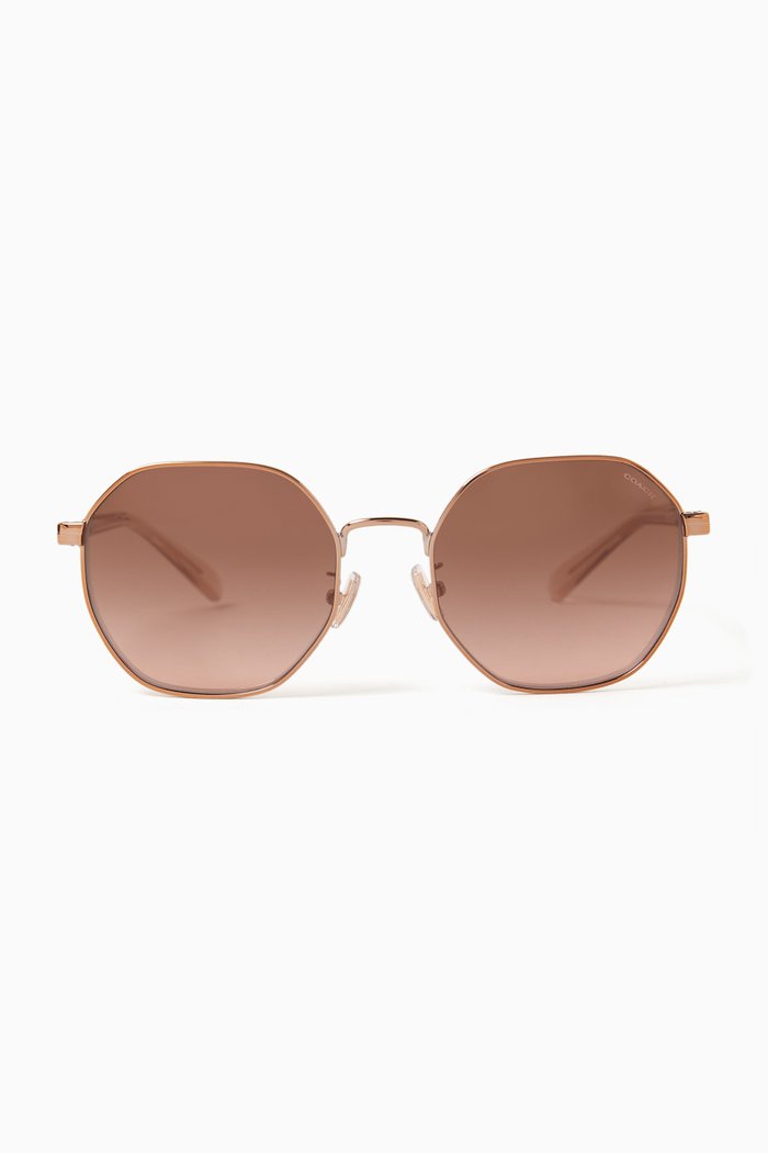

Round Sunglasses in Metal, Rose gold