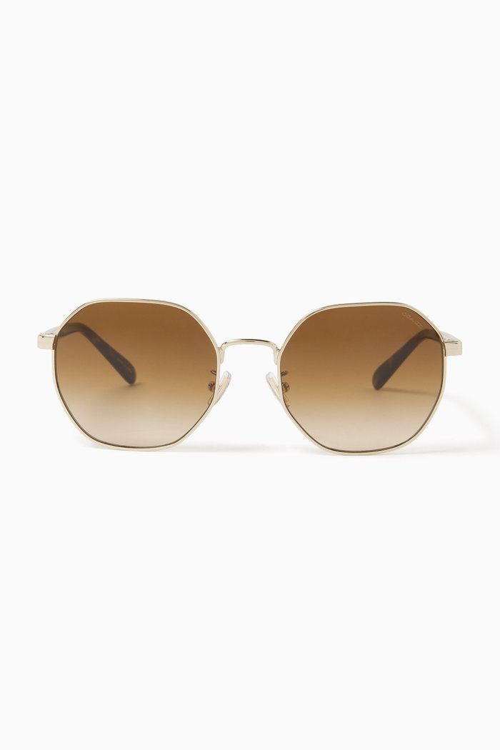 

Round Sunglasses in Metal, Brown