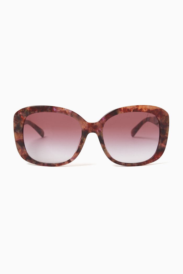 

Oversized D-frame Sunglasses in Acetate, Brown
