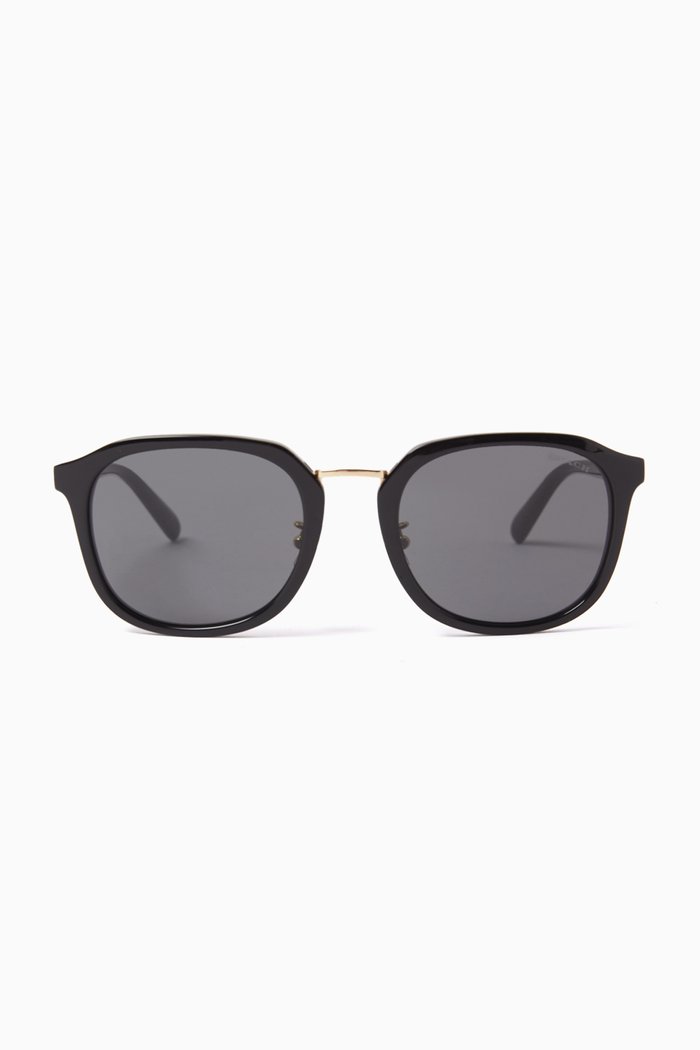 

D-frame Sunglasses in Acetate & Metal, Black