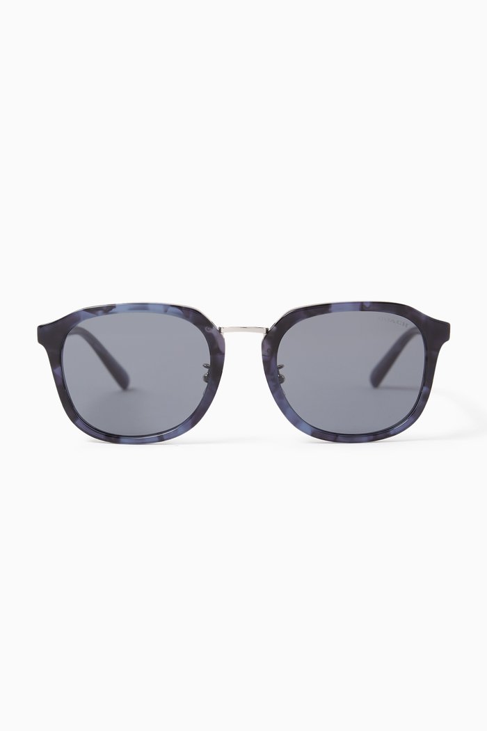 

D-frame Sunglasses in Acetate & Metal, Blue