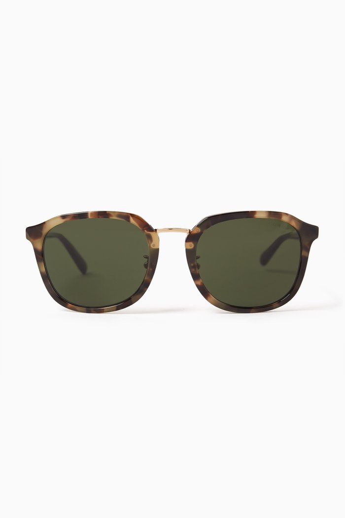 

D-frame Sunglasses in Acetate & Metal, Brown