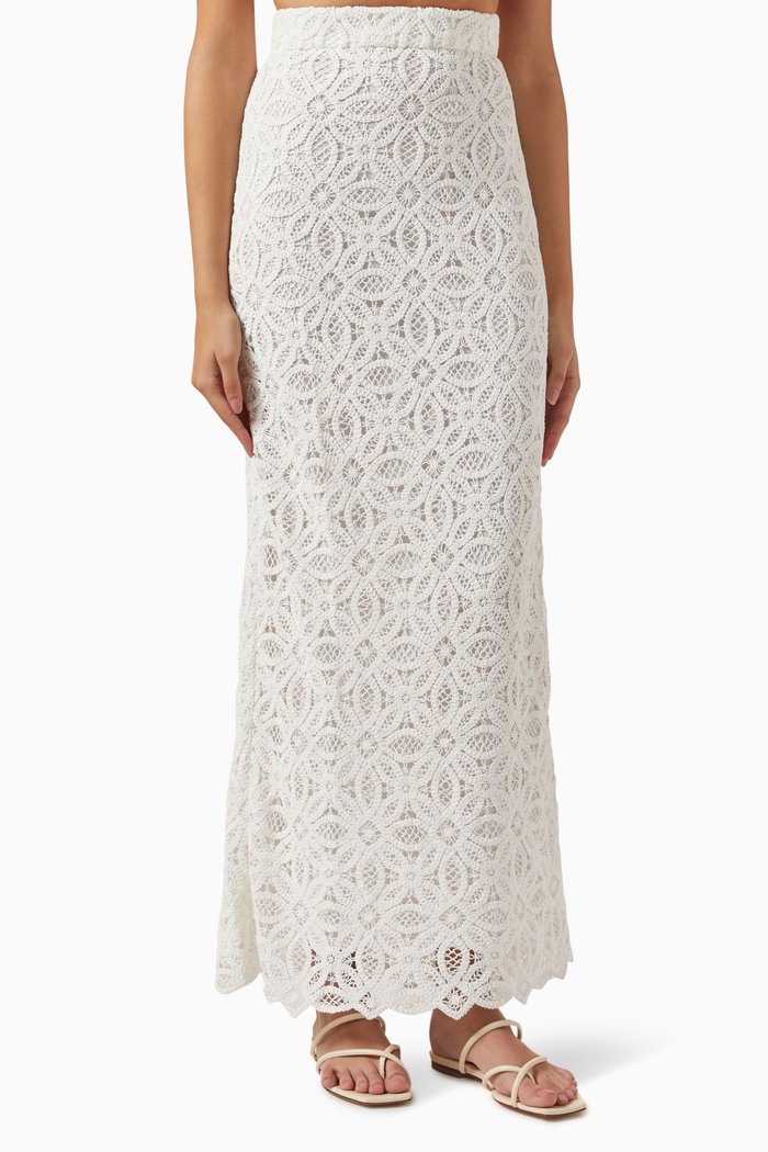 

Imogen Crochet Maxi Skirt, White