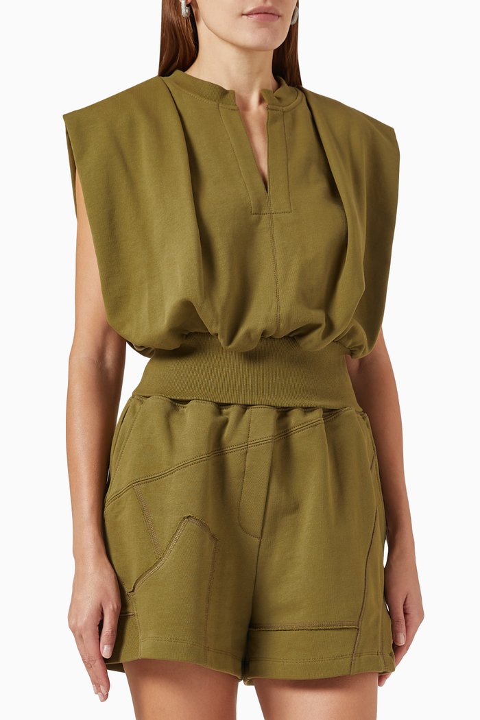 

Sleeveless Top in French Terry, Green