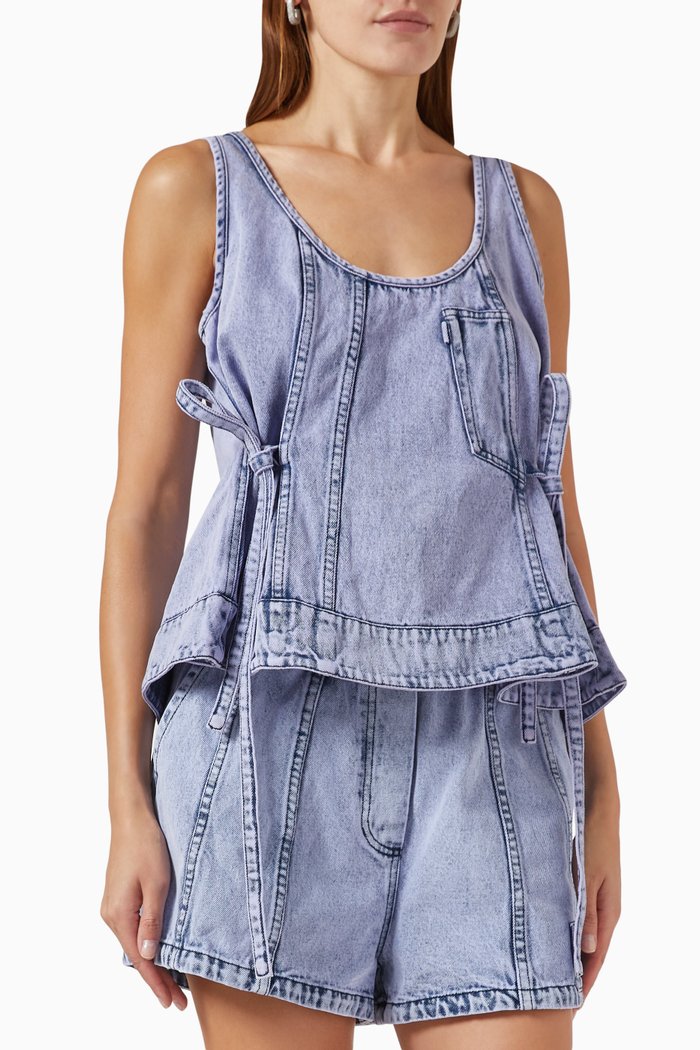 

Overdyed Tank Top in Denim, Blue