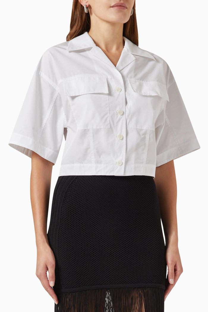 

Cropped Shirt in Poplin, White