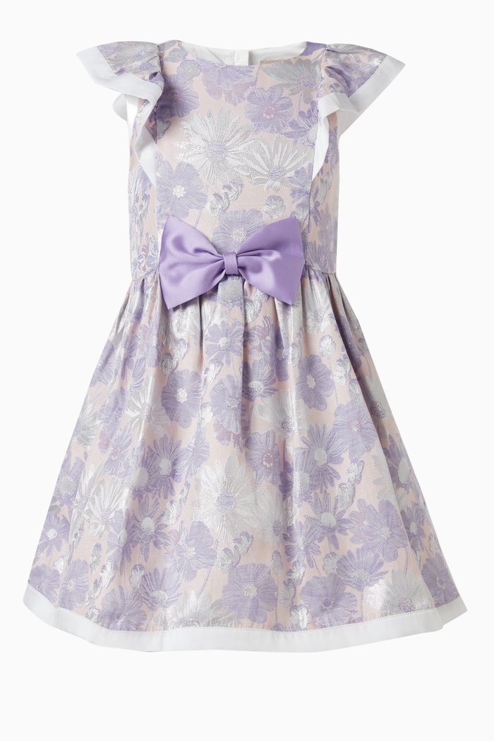 

Contrasting Edge Bodice Dress, Purple
