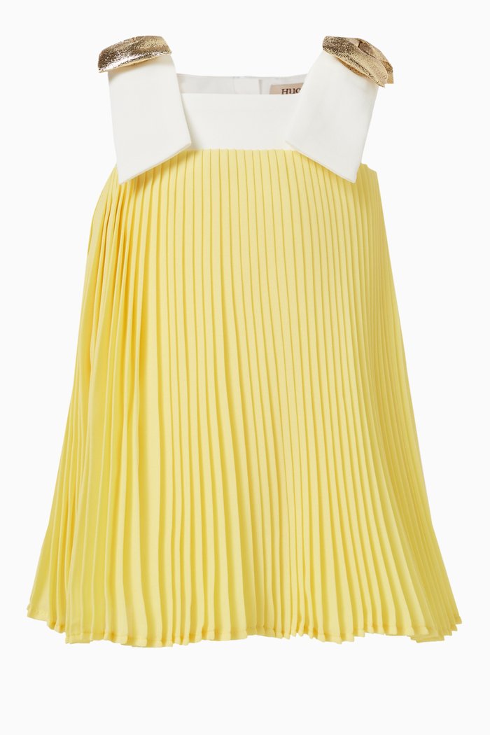 

Pleated Trapeze Dress & Bloomers, Yellow