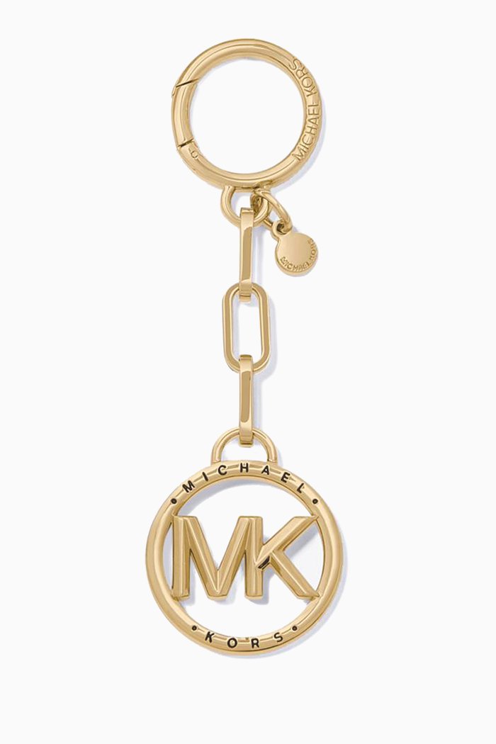 

Logo Circle Charm Key Fob, Gold