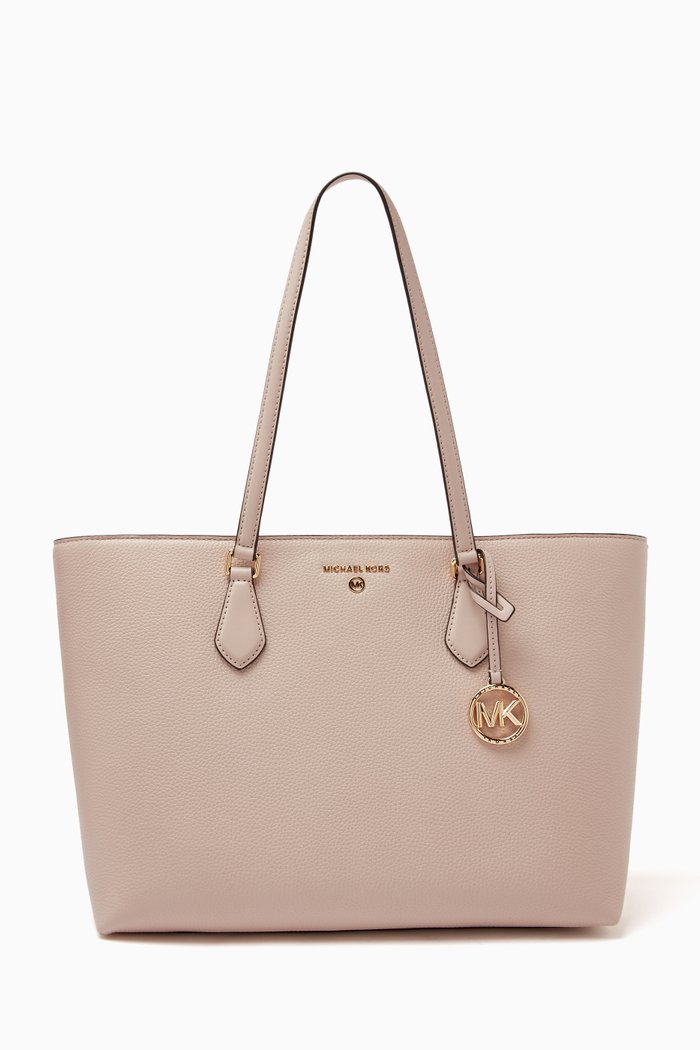 

Large Valerie Tote Bag in Pebbled Leather, Pink
