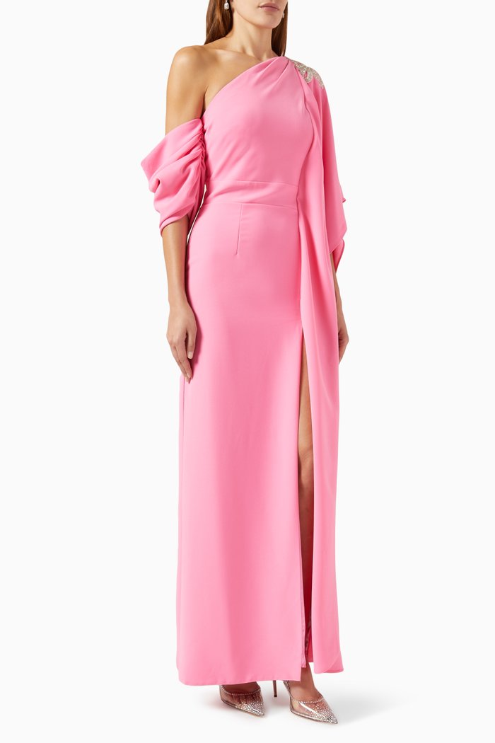 

One-shoulder Gown, Pink