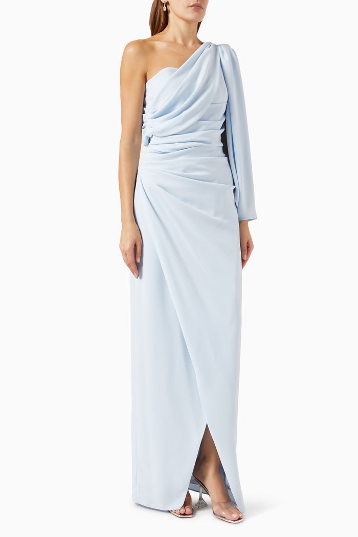 

One-shoulder Gown, Blue