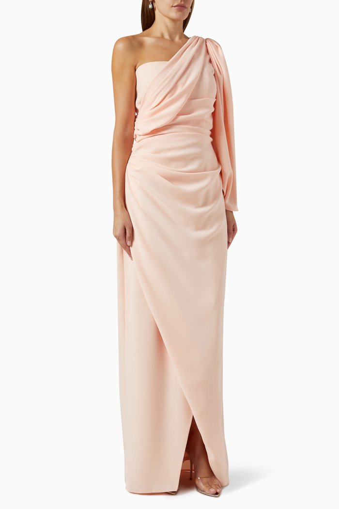

One-shoulder Gown, Pink